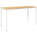 vidaXL Hagebarbord NAARDEN Hvit 196 x 80,5 x 105 cm Solid akasietre