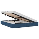  Seng med Oppbevaring med madrass Blå 160 x 200 cm stoff