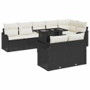vidaXL Lounge-sett 9 stk. Svart Poly rattan