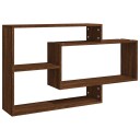 vidaXL Vegghylle brun eik 104x20x58,5 cm konstruert tre