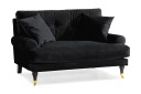 Andrew Loveseat Fløyel   Svart/Messing