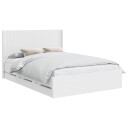 vidaXL Sengramme med oppbevaring og hodegavl Hvit 160 x 200 cm
