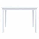 vidaXL Spisebord hvit 114x71x75 cm heltre gummitre