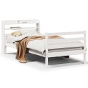  Sengeramme med hodegavl hvit 100x200 cm heltre furu 3306681