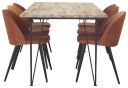 Venture Design Bali & Velvet spisegruppe Natur/orange 6 st stoler & bord 200 x 90 cm