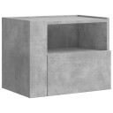  Veggmontert nattbord betonggrå 45x30x35 cm 848317