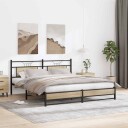 Sengeramme i metall uten madrass sonoma eik 183x213 cm