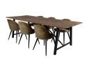 Venture Design Malang & Velvet spisegruppe Natur/grønn 6 st stoler & bord 250 x 100 cm