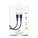 Puro ICON 1,5 m USB-C Kabel Marineblå med 25W Ladefunksjon