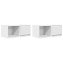 TV benker 2 stk hvit 60x31x25,5 cm konstruert tre