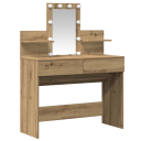  Sminkebord med LED Artisan Eik 100x40x130 cm