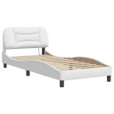  Sengeramme med LED-lys hvit 90x200 cm kunstig lær 8721012356221