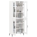 vidaXL Highboard hvit 69,5x34x180 cm konstruert tre 8720845476953