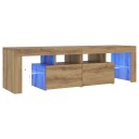  TV-benk med LED-lys artisan eik 140x36,5x40 cm konstruert tre 8721158437617