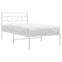 vidaXL Sengeramme i metall med hodegavl hvit 80x200 cm 8721012189003