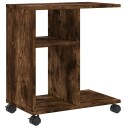  Sidebord med hjul røkt eik 50x30x55 cm konstruert tre 840573