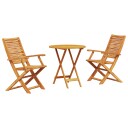 vidaXL Sammenleggbart Bistrosett 3 stk. Brun Solid akasietre