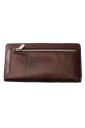 Nord Leather. Stor dame clutch med speil + IPhone lomme. Brun
