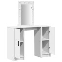  Dressingbord med LED lamper Hvit 102x33x135 cm