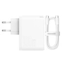 Baseus vegglader 100W USB-C med kabel - hvit