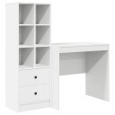 vidaXL Skrivebord med skuff med hylle med lagring 2 pcs Hvit