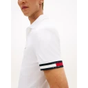 Tommy Hilfiger Rwb Cuff Liquid Cotton Slim Polo   White   M