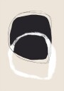 Black And White Shapes With Fluid Lines Plakat / 70x100cm