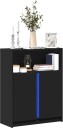  Skjenk med LED svart 77x34x100 cm konstruert tre 8721102967115