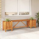 vidaXL Hagebenk med 2 plantekasser 150x30x40 cm heltre akasie