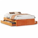  Sengeramme uten madrass med skuffer brun 140x190 cm heltre furu 8721158382573