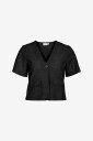 Vila - Topp viPrisilla V-neck S/S Pocket Top - Svart