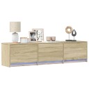  TV skap med LED Sonoma 165 x 34 x 40 cm Konstruert tre