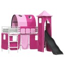  Barns Lofteseng Hvit og Rosa 90 x 190 cm Metall