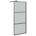 vidaXL Dusjvegg 80x195 cm mørkt ESG-GLASS SVART