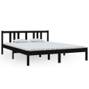 vidaXL Sengeramme svart heltre 150x200 cm 5FT King Size