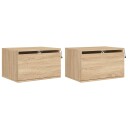  Vegghengte nattbord med LED-lys 2 stk sonoma eik 8721012254152