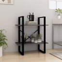 vidaXL Bokhylle 2 niv?er gr? 60x30x70 cm heltre furu