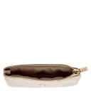 DARK Velvet Quilted Mini Pouch Dark Sand