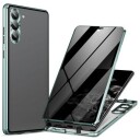 Samsung Galaxy S24 Magnetisk Deksel med Herdet Glass Privacy Grønn