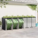vidaXL Oppbevaring for 3 søppelbøtter Antrasitt 340 x 77.5 x 115.5 cm