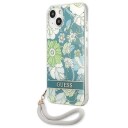 Guess Case For Iphone 13 Mini 5,4&Amp Amp Quot  Guhcp13shflsn Hard Case Green Flower Cord