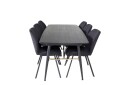 Venture Home Gold Matgruppe Forlengningsbar 180 220 cm Rektangulær med 6 Gemma stoler Sort/Guld
