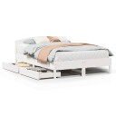  Sengeramme uten madrass hvit 135x190 cm heltre furu
