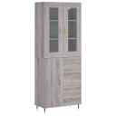 vidaXL Highboard grå sonoma 69,5x34x180 cm konstruert tre 8720845478773