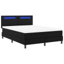  Sengramme med madrass med madrass Svart 140 x 190 cm Kunstlær