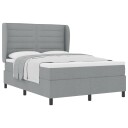  Box Spring Seng med Madrass Lysegrå 140x200 cm Stoff