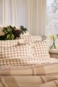 Lexington   Sengesett flanell 140x220 cm rutete grønn/beige/hvit