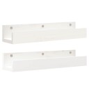  Vegghyller 2 stk hvit 50x12x9 cm heltre furu