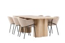Venture Home Matgruppe Olivia 210 cm Rektangulær med 6 Evelina stoler   Whitewash/Beige