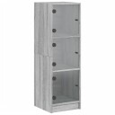 vidaXL Highboard med glassdører grå sonoma 35x37x109 cm